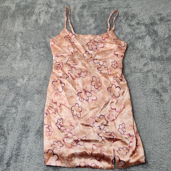 Wild Fable Slip Dress Womens S Floral Pink Short Sleeveless Square Neck Straps - Picture 1 of 16
